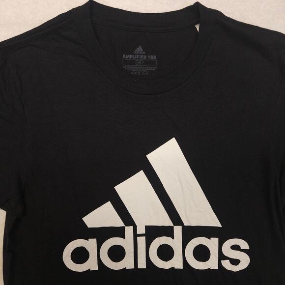 Adidas Casual Crew Neck Short Sleeve Graphic T Shirt Mens Size Small S Black - Picture 1 of 9
